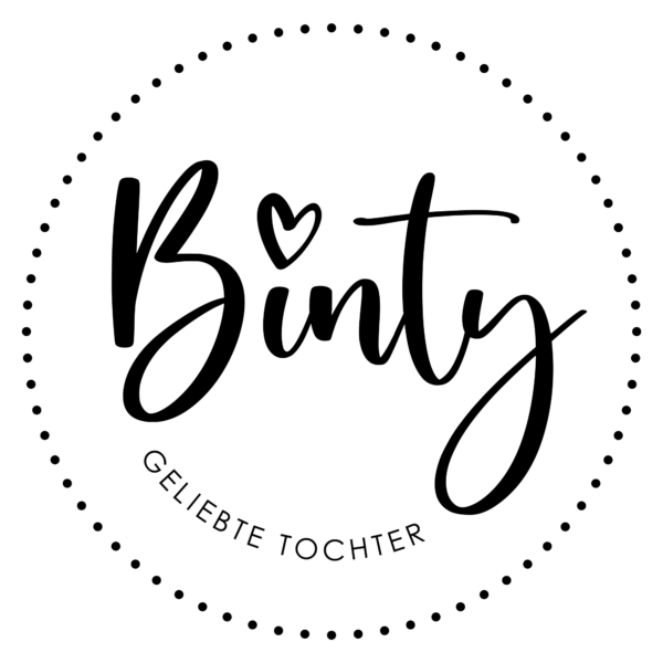 Buntz - Liebevolle christliche Marke für Töchter, Logo mit Herz und deutscher Beschriftung.