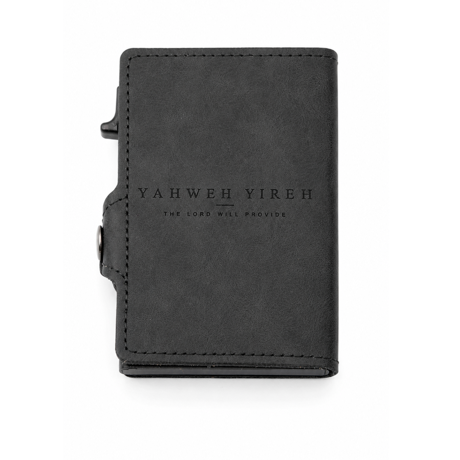 YAHWEH YIREH - Kartenhalter - THE LORD WILL PROVIDE - Black 2 Christliches Notizbuch mit Bibelvers Yahweh Yireh auf schwarzem Einband.